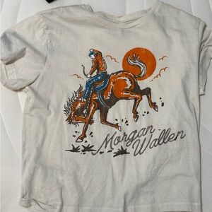 Morgan Wallen Graphic Crop Top - Cream